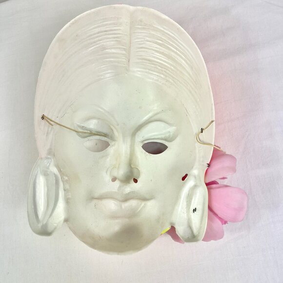 2 Vintage Plastic Halloween Masks Pirate Carmen Beard Adventure - Picture 3 of 7